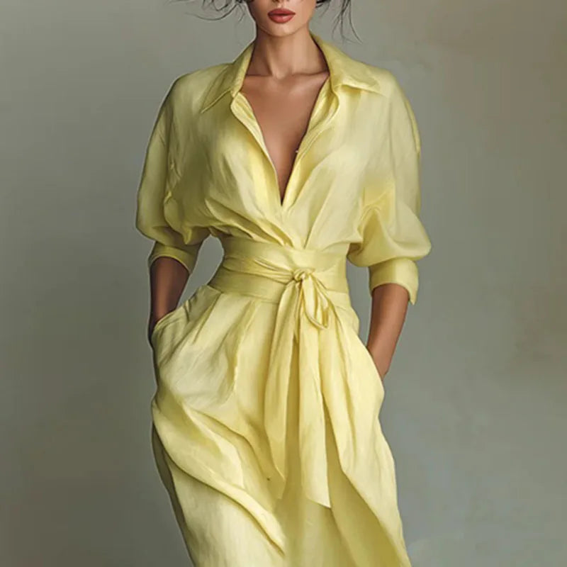 Treends Love Elegant Turn-down Collar Dress