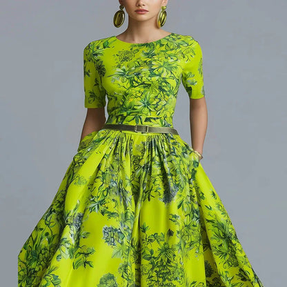 Treends Boho Elegant Neck High Dress