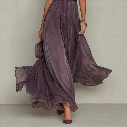 Treends Vintage Spliced Hollow Maxi Dress