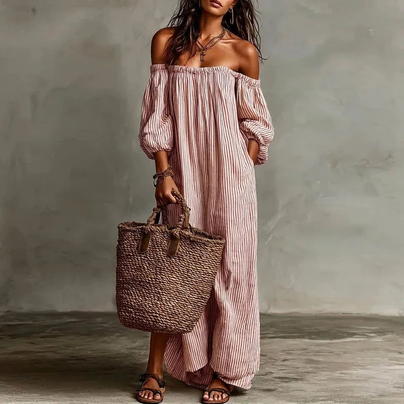 Treends Puff Off-Shoulder Vintage Dress