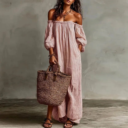 Treends Puff Off-Shoulder Vintage Dress