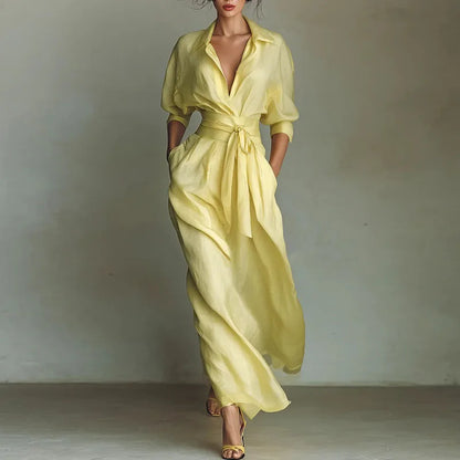 Treends Love Elegant Turn-down Collar Dress