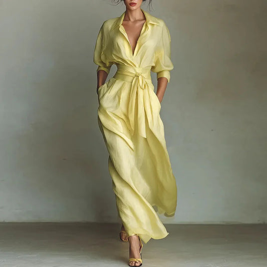 Treends Love Elegant Turn-down Collar Dress
