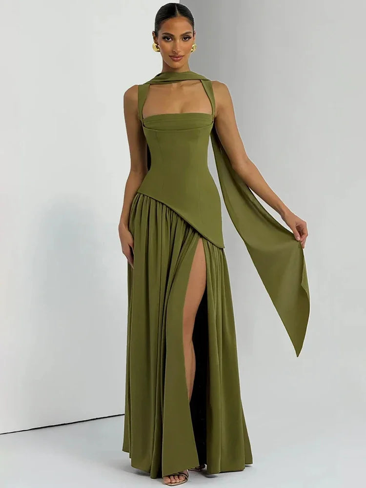 Treends Collar Elegant Maxi Dress
