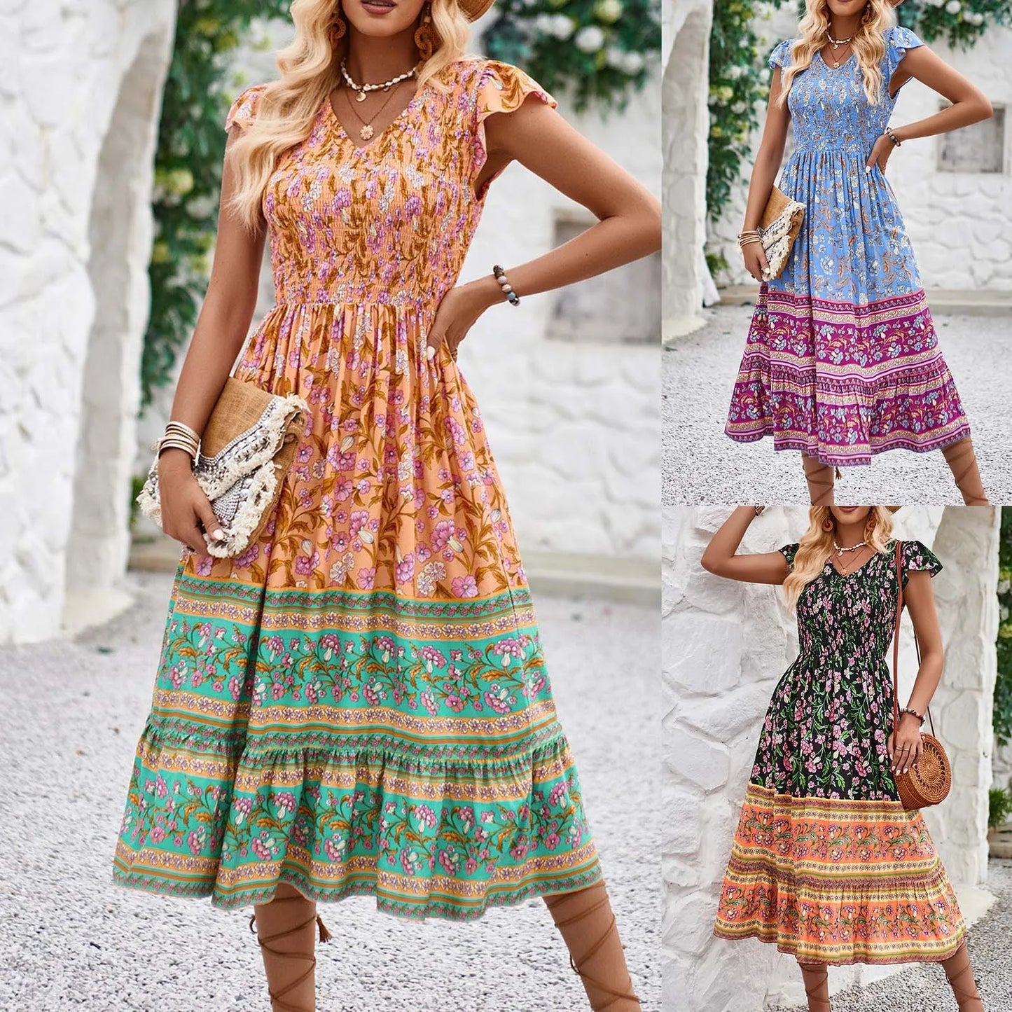 Treends Maxi Bohemian Floral Dress