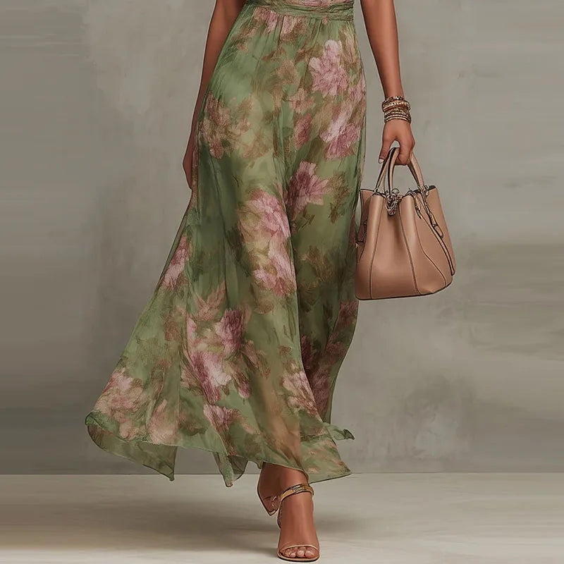 Treends Sunset High Waist Boho Maxi Dress