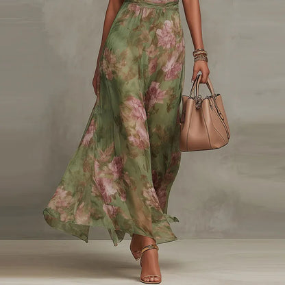 Treends Sunset High Waist Boho Maxi Dress