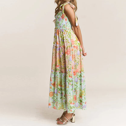 Treends Casual Tie up Straps Floral Dress