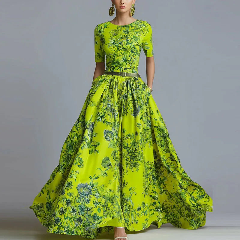 Treends Boho Elegant Neck High Dress