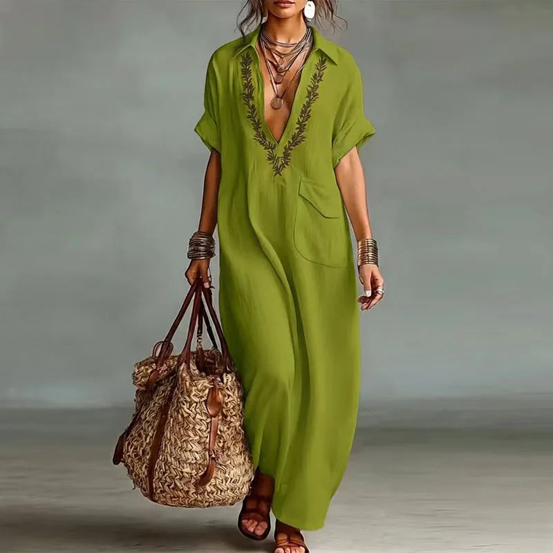 Treends Crystal Vintage Loose Long Dress