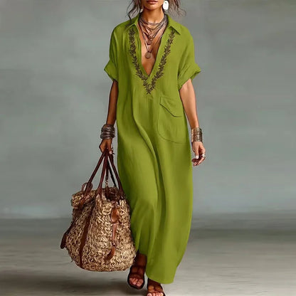 Treends Crystal Vintage Loose Long Dress