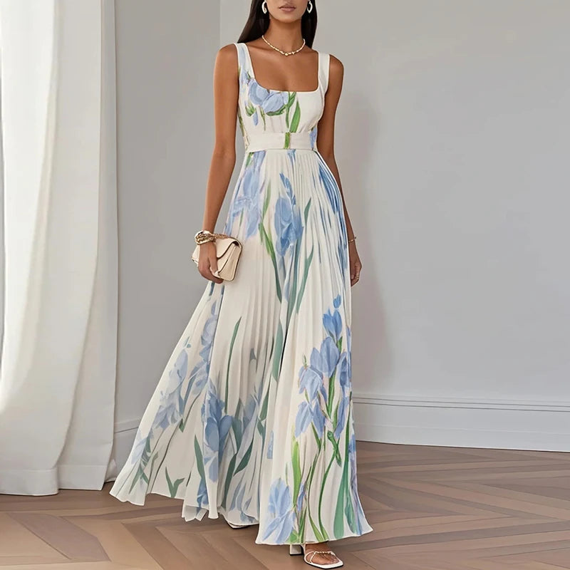 Treends Floral Print High Waist Long Dress