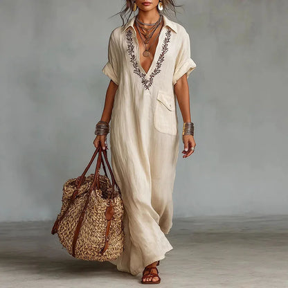 Treends Crystal Vintage Loose Long Dress
