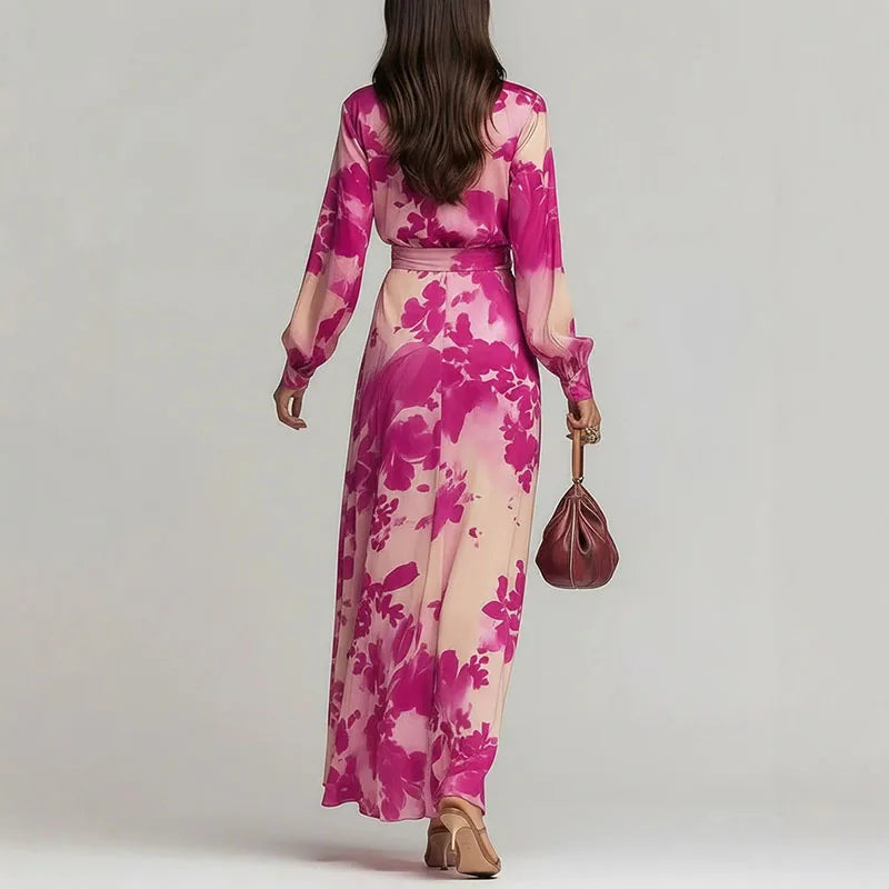 Treends Chic Mirage Floral V Neck Maxi Dress
