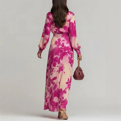 Treends Chic Mirage Floral V Neck Maxi Dress