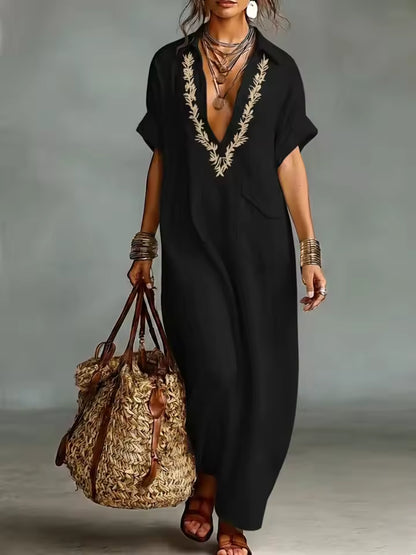Treends Crystal Vintage Loose Long Dress