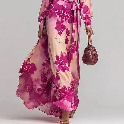 Treends Chic Mirage Floral V Neck Maxi Dress