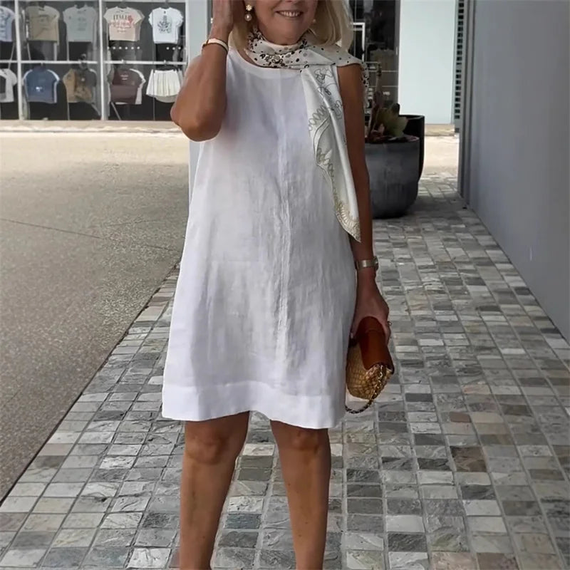 Treends Cotton Linen Elegant Dress