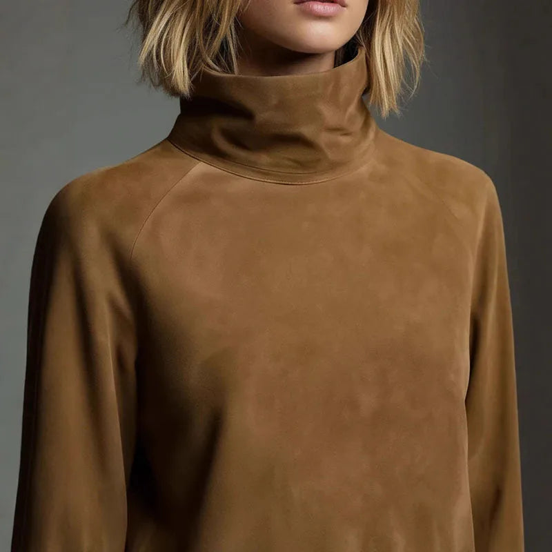 Treends Suede Mini Turtleneck  Dress