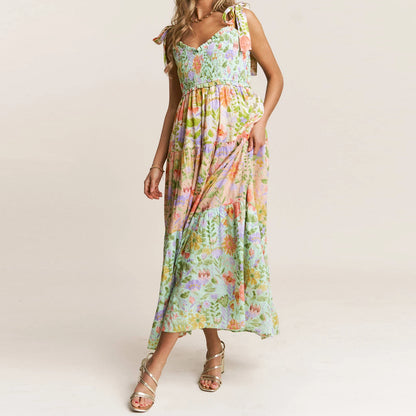 Treends Casual Tie up Straps Floral Dress