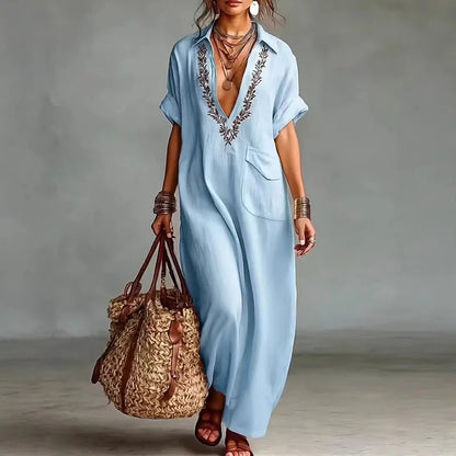 Treends Crystal Vintage Loose Long Dress