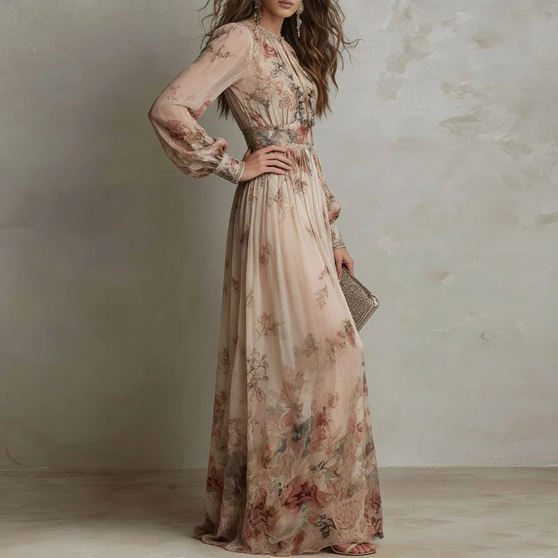 Treends Vintage Floral High Waist Dress