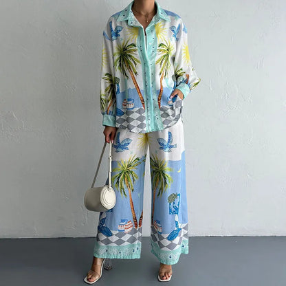 Treends Loose Linen High Waist 2pc Sets