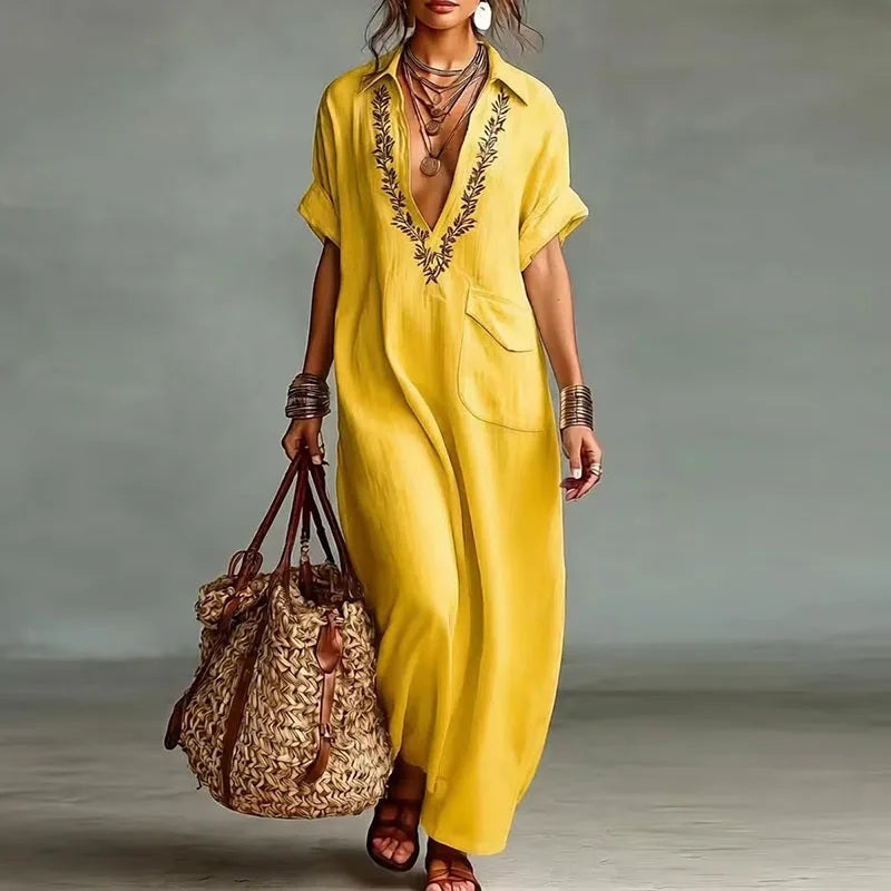Treends Crystal Vintage Loose Long Dress