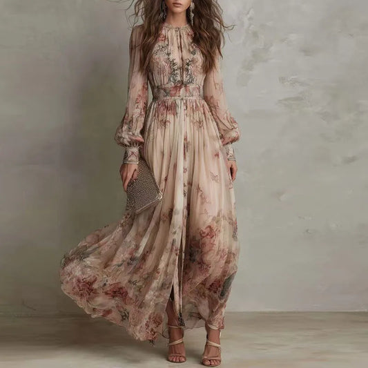 Treends Vintage Floral High Waist Dress
