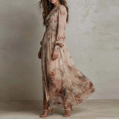 Treends Vintage Floral High Waist Dress